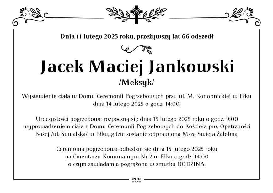 Jacek Maciej Jankowski - nekrolog